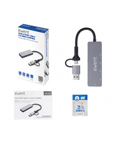 Docking station ewent ew1151 usb tipo c - usb 3.2 5 en 1