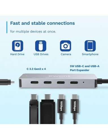 Docking station ewent ew1151 usb tipo c - usb 3.2 5 en 1