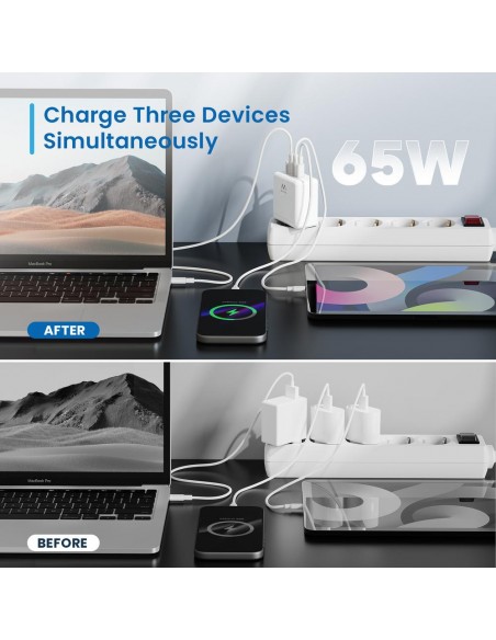 Cargador ewent ew1333 95w 2x usb tipo c - usb tipo a Cargador ewent ew1333 95w 2x usb tipo c - usb tipo a