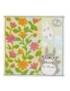 Mini toalla totoro gris jardin de flores 25x25 cm mi vecino totoro