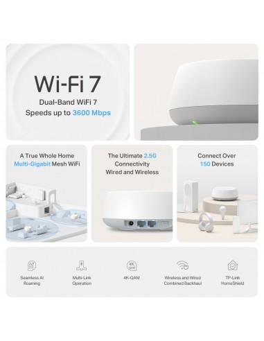 Wifi mesh tp - link deco be25 be3600 pack 3 unidades
