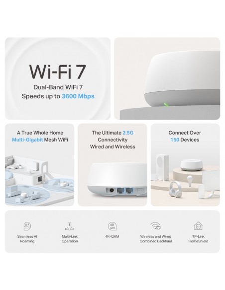 Wifi mesh tp - link deco be25 be3600 pack 3 unidades