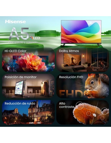 Tv hisense 40 pulgadas qled fhd - 40a5s - smart tv
