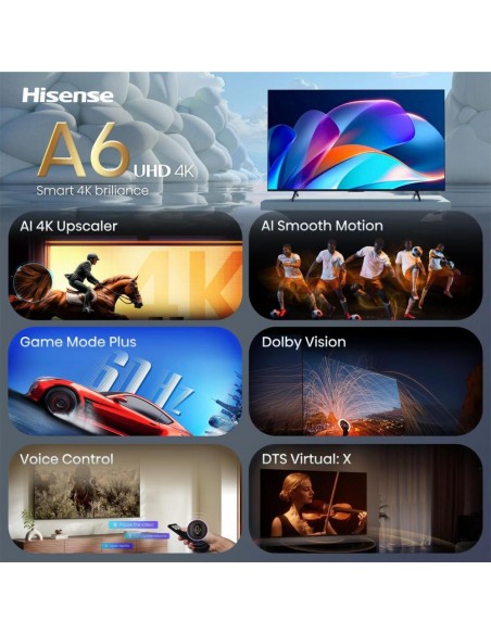 Tv hisense 43 pulgadas qled 4k uhd - 43a6s - smart tv