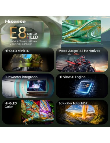 Tv hisense 55 pulgadas mini led 4k uhd - 55e8s - smart tv