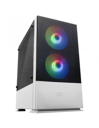 Caja ordenador mars gaming mcz premium micro atx 1 x usb 3.0 2 x usb 2.0 2 x 120mm frgb blanco