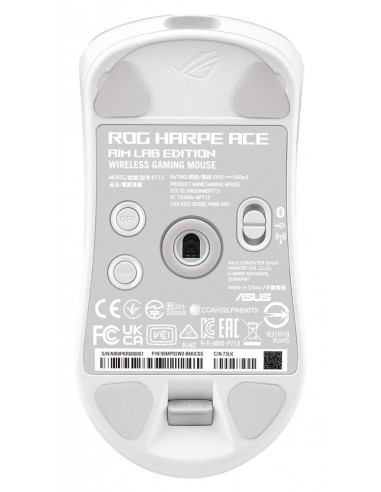 Raton inalambrico gaming asus rog harpe ace aim lab edition blanco