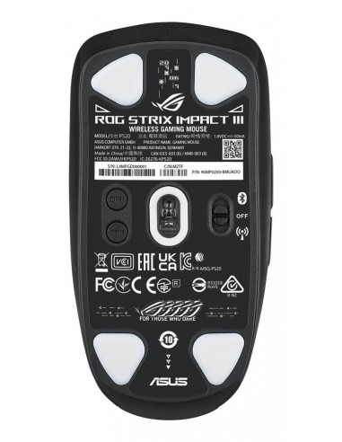 Raton inalambrico gaming asus rog strix impact iii negro