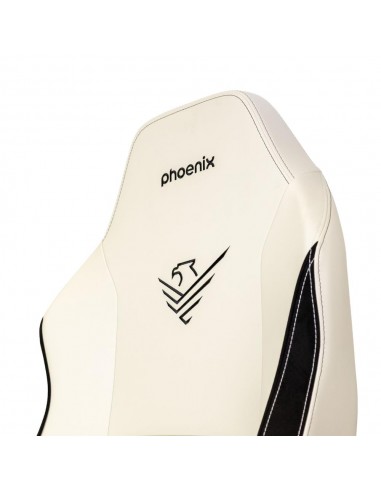 Silla gaming phoenix monarch remaster cuero napa negra y blanca talla r