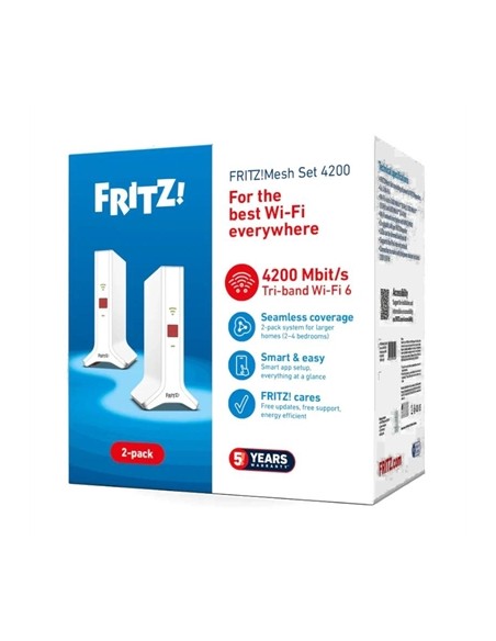 Punto de acceso repetidor fritz! mesh set 4200 2 unidades
