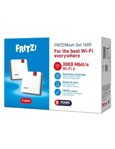 Punto de acceso repetidor fritz! mesh set 1600 2 unidades