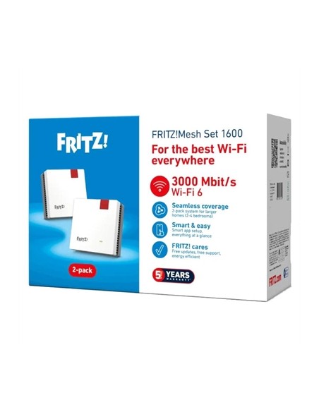 Punto de acceso repetidor fritz! mesh set 1600 2 unidades