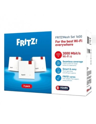 Punto de acceso repetidor fritz! mesh set 1600 3 unidades