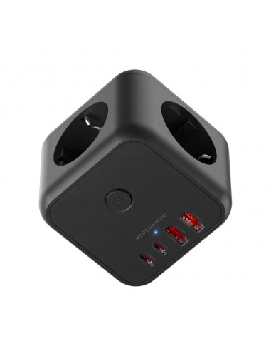 Cargador de pared mars gaming md - cube20 20w 3x schuko 2x usb tipo c 2x usb tipo a negro