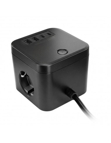 Cargador de pared mars gaming md - cube35 35w 3x schuko 2x usb tipo c 2x usb tipo a negro