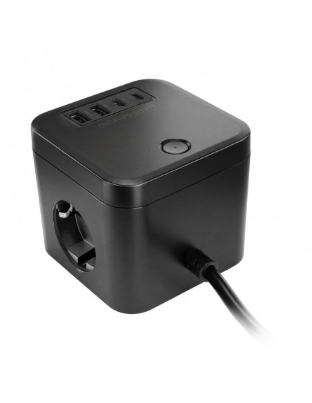 Cargador de pared mars gaming md - cube35 35w 3x schuko 2x usb tipo c 2x usb tipo a negro