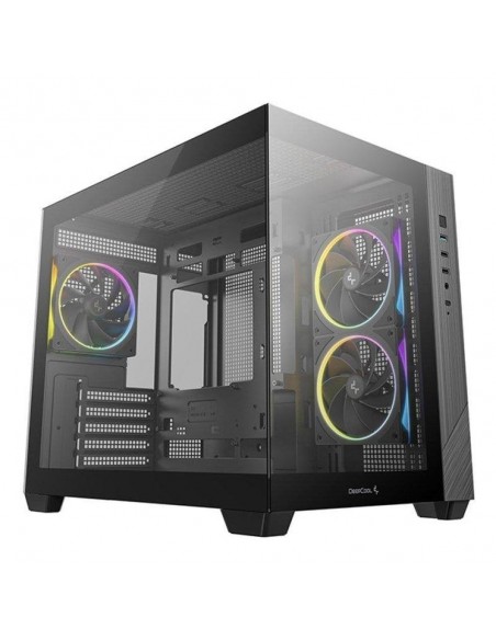Caja ordenador gaming deepcool cg330 3f matx argb cristal templado negra