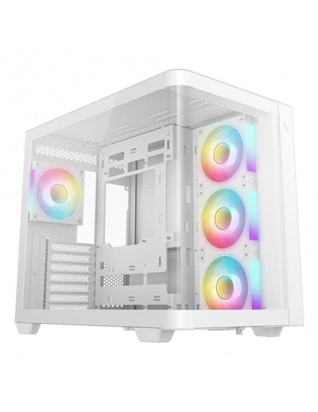 Caja ordenador gaming deepcool cg530u 4f atx argb cristal templado blanca