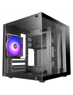 Caja ordenador mars gaming mc - cube matx argb cristal templado negra