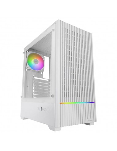 Caja ordenador mars gaming mc - quantum atx argb cristal templado blanco