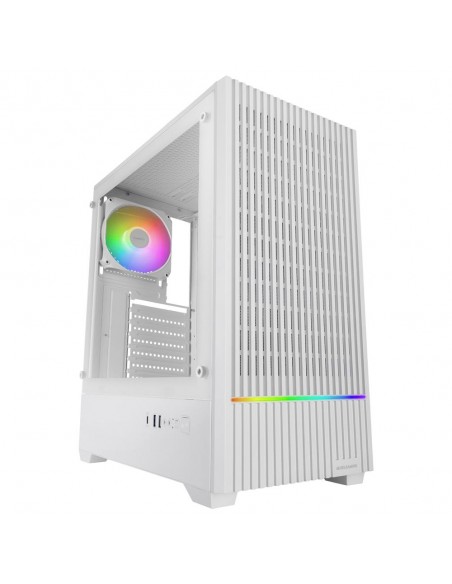 Caja ordenador mars gaming mc - quantum atx argb cristal templado blanco