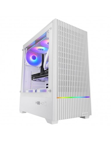 Caja ordenador mars gaming mc - quantum atx argb cristal templado blanco