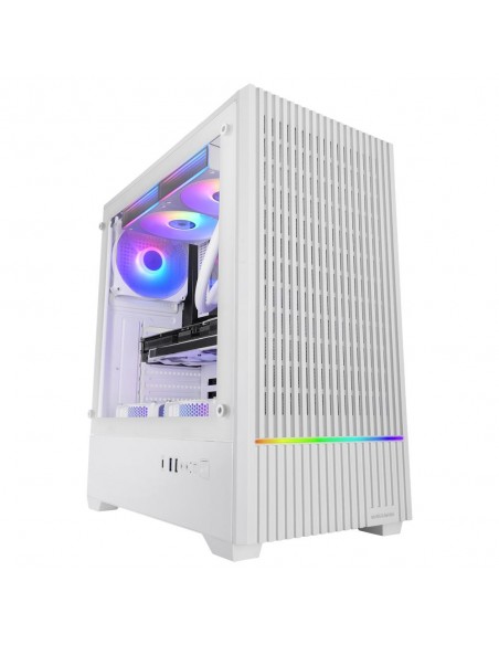 Caja ordenador mars gaming mc - quantum atx argb cristal templado blanco