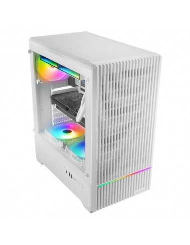Caja ordenador mars gaming mc - quantum atx argb cristal templado blanco
