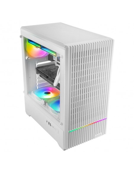 Caja ordenador mars gaming mc - quantum atx argb cristal templado blanco
