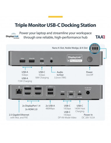 Docking station startech 14 en 1