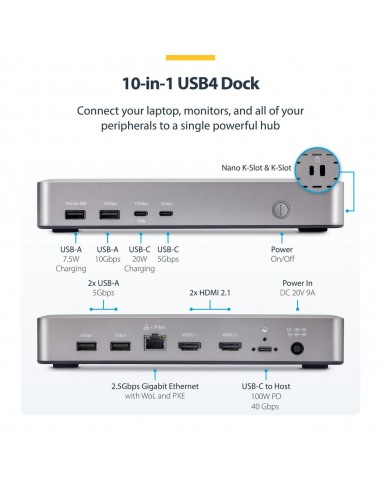 Docking station startech 10 en 1