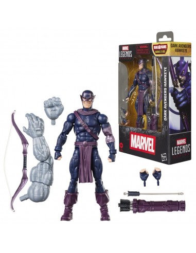 Figura hasbro marvel legends series build a figure marvel's box dark avengers hawkeye