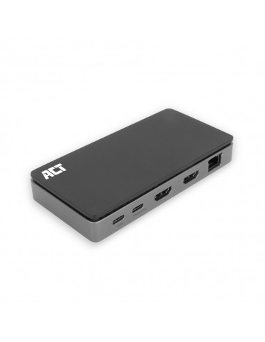 Docking station act connectivity usb - c 4k mst 2 monitores hdmi - ethernet - usb - c - 3x usb - a - pd pass - through cable 1m