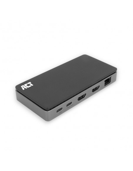Docking station act connectivity usb - c 4k mst 2 monitores hdmi - ethernet - usb - c - 3x usb - a - pd pass - through cable 1m