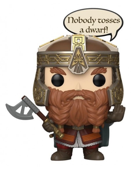 Funko pop sayings: el señor de los anillos gimli nobody tosses a dwarf
