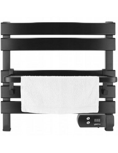 Yoevu - kit radiador toallero 150 w mas repisa extra con ganchos - color negro