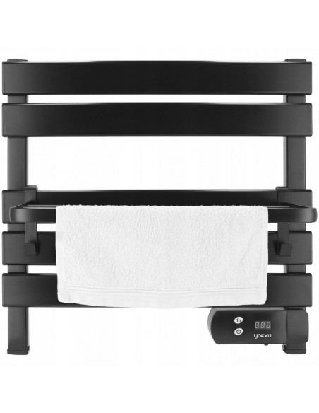 Yoevu - kit radiador toallero 150 w mas repisa extra con ganchos - color negro Yoevu - kit radiador toallero 150 w mas repisa extra con ganchos - color negro
