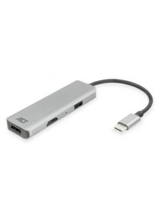 Adaptador act connectivity usb - c a 2 hdmi 4k - usb a