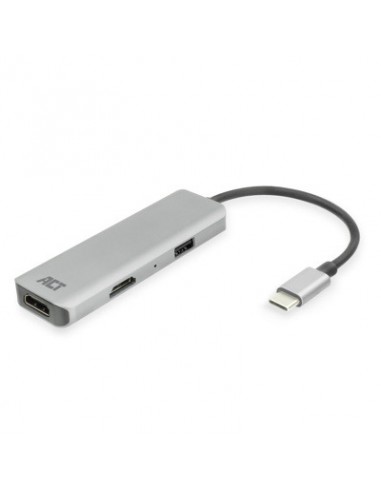 Adaptador act connectivity usb - c a 2 hdmi 4k - usb a