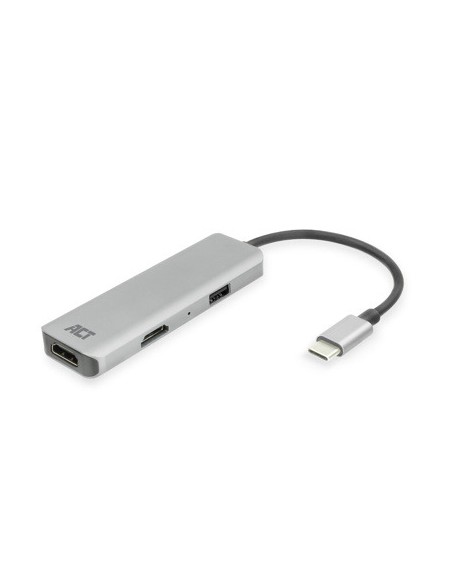 Adaptador act connectivity usb - c a 2 hdmi 4k - usb a