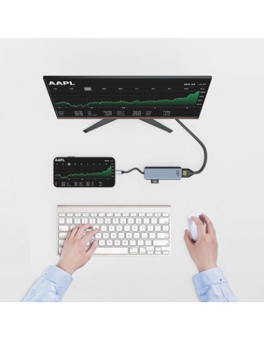 Adaptador act connectivity usb - c a 2 hdmi 4k - usb a