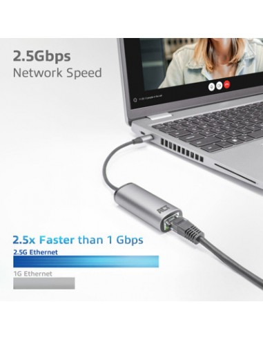 Adaptador act connectivity usb - c a rj45 ethernet 2.5gb