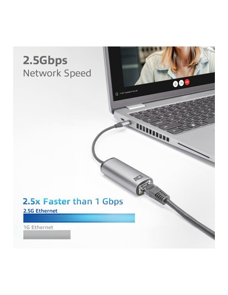Adaptador act connectivity usb - c a rj45 ethernet 2.5gb Adaptador act connectivity usb - c a rj45 ethernet 2.5gb