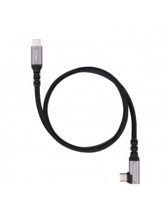 Cable nanocable usb - c 3.2 gen2 acodado 100w 1m