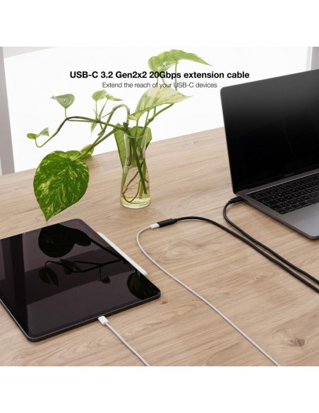 Cable nanocable usb - c 3.2 gen2x2 100w c - m - h 1.5m alargador Cable nanocable usb - c 3.2 gen2x2 100w c - m - h 1.5m alargador