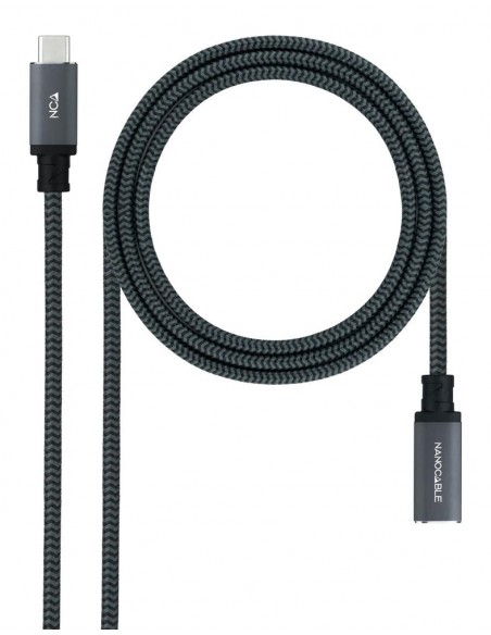 Cable nanocable usb 3.2 gen2x2 20gb 100w c - m - h 1.5m alargador usb - c algodon