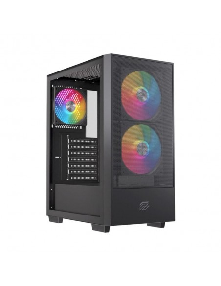 Caja ordenador gaming einarex p100 atx rgb cristal templado negra