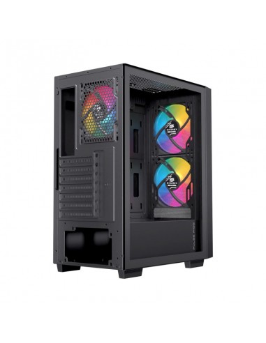 Caja ordenador gaming einarex p100 atx rgb cristal templado negra