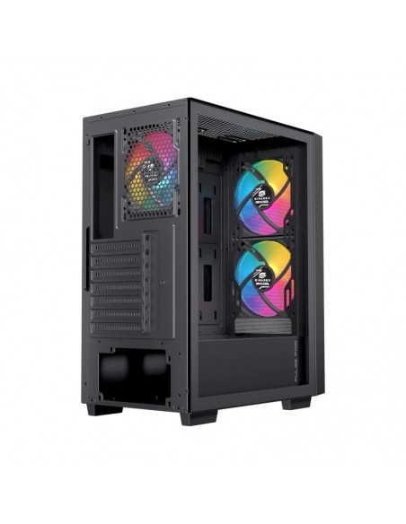 Caja ordenador gaming einarex p100 atx rgb cristal templado negra