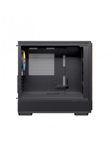 Caja ordenador gaming einarex pm400 matx rgb cristal templado negra